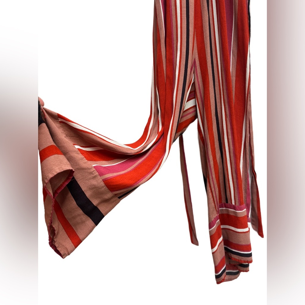Boho Striped Halter Wide Leg Jumpsuit /Resort Festival/ Dress Forum Medium - Picture 3 of 7